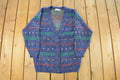 Vintage 1990s Euro Prep Striped Knit Cardigan Sweater Women's S  Vintage Cardigan  Button Up  Cozy Sweater