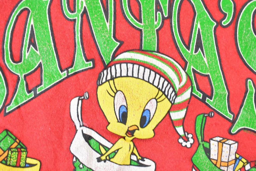 Vintage 1990s Santa's Wittl Helper Tweety Bird Christmas Looney Tunes Crewneck