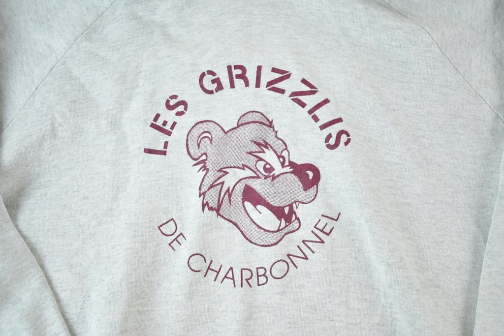 Vintage 1990s Les Grizzlis De Charbonnel Souvenir Hoodie Sweatshirt Made In USA