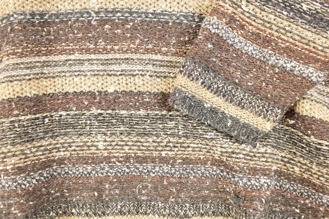 Vintage 1990s Maurices Mens Quarter Button Striped Knit Sweater Men's L