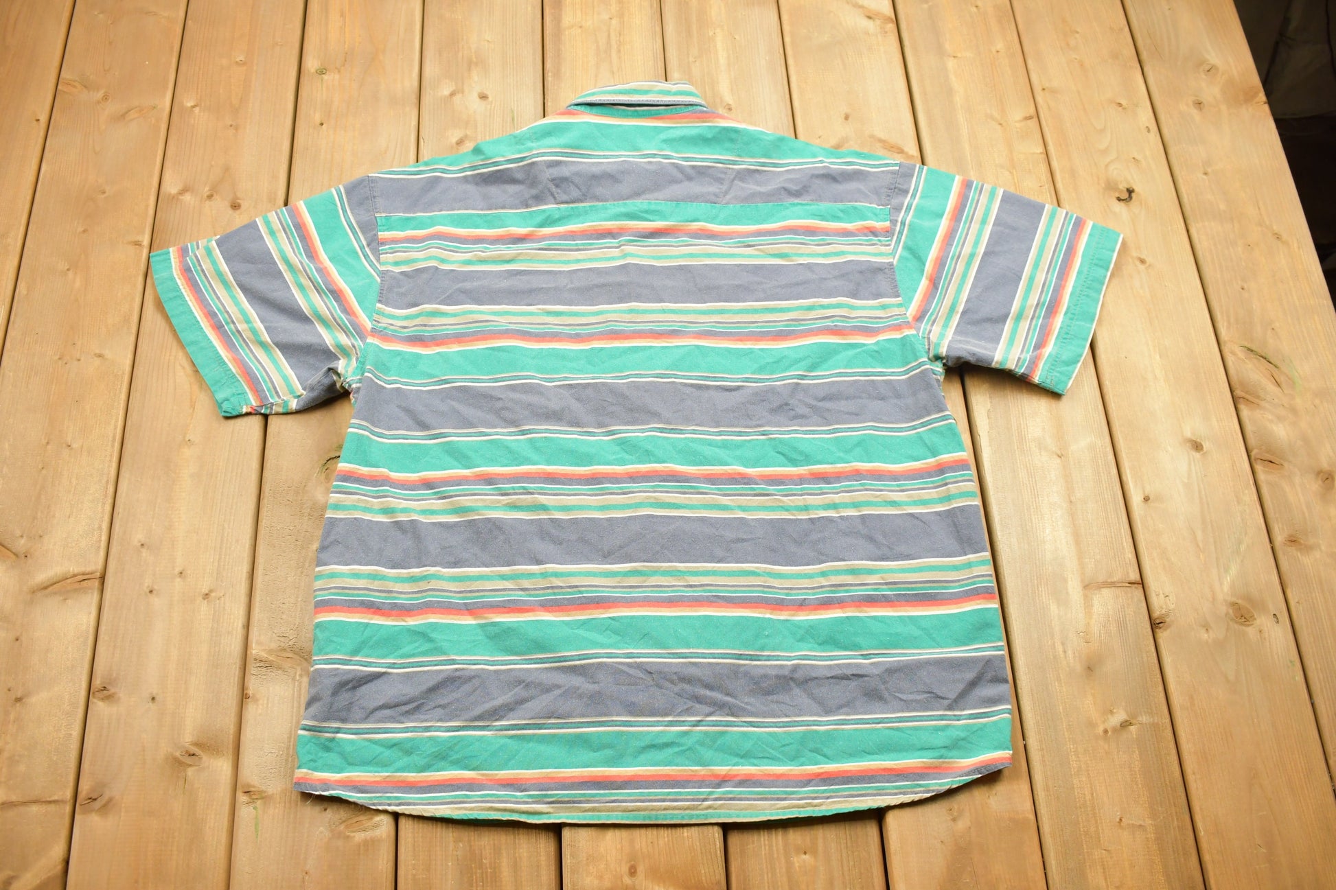 Vintage 1990s Gitano Striped Button Up Short Sleeve Shirt