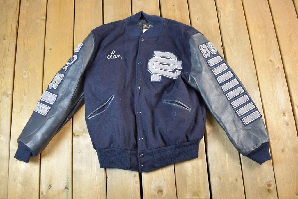 Vintage 1990s Rebels Butwin Champion Leather & Wool Varsity Jacket Made In USA