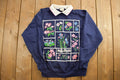 Vintage 1990s Huntington Ridge Floral Collard Crewneck Sweatshirt