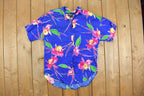 Vintage 1990s Hawaiian Floral Button Up Shirt