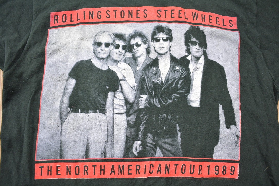 Vintage 1989 Rolling Stones Steel Wheels Graphic Band T Shirt