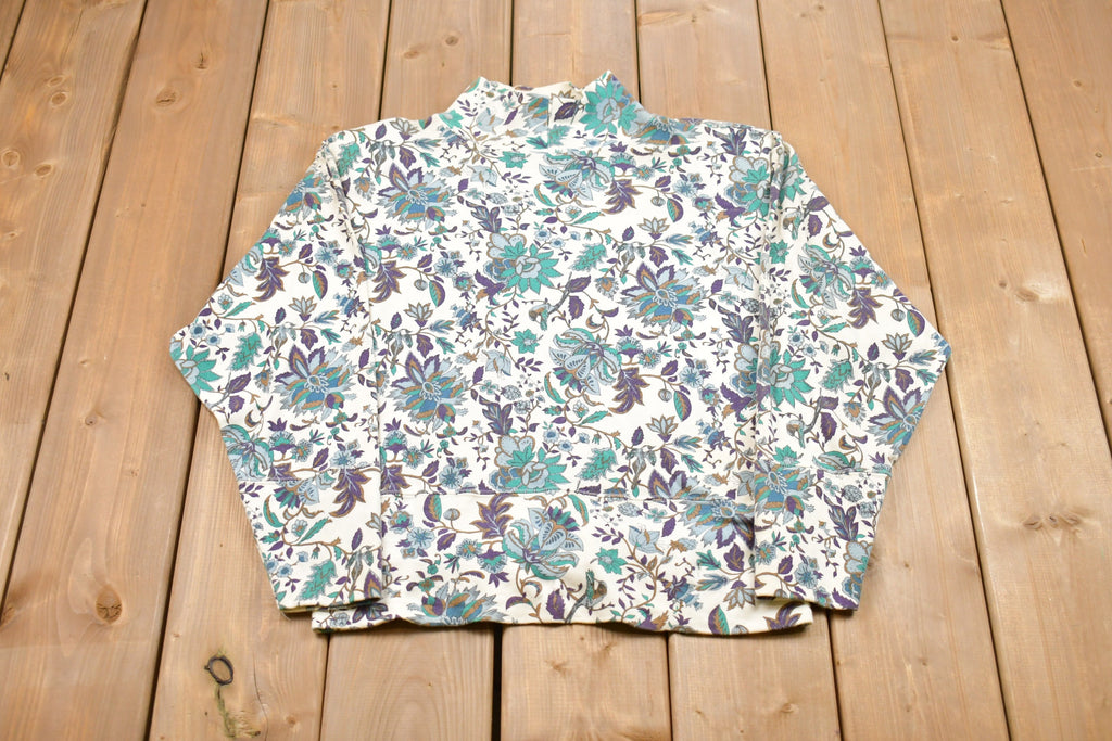 Vintage 1990s Turtleneck Paisley Design Sweatshirt