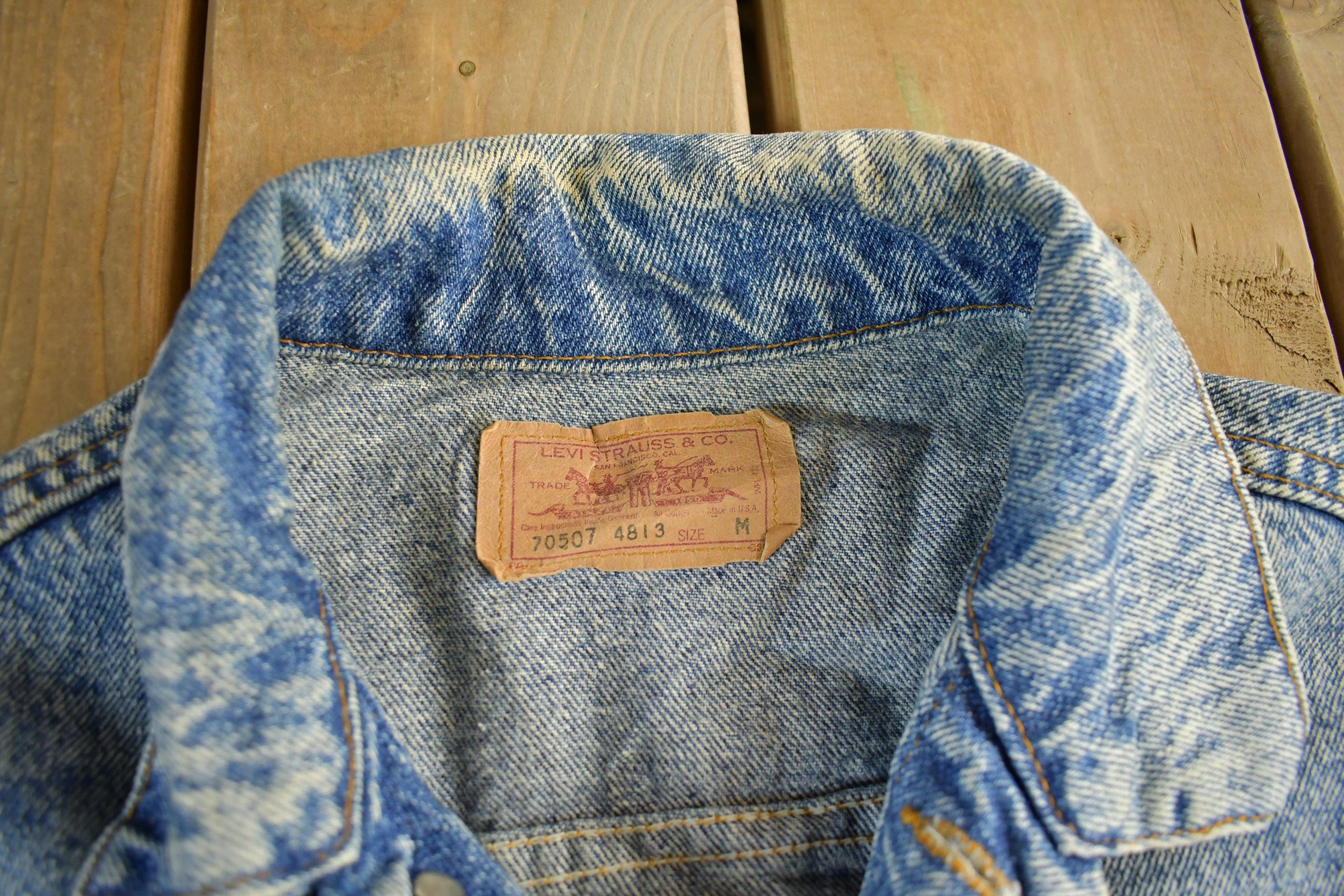 Vintage 1980s Levis Denim Trucker Jean Jacket Men's Medium