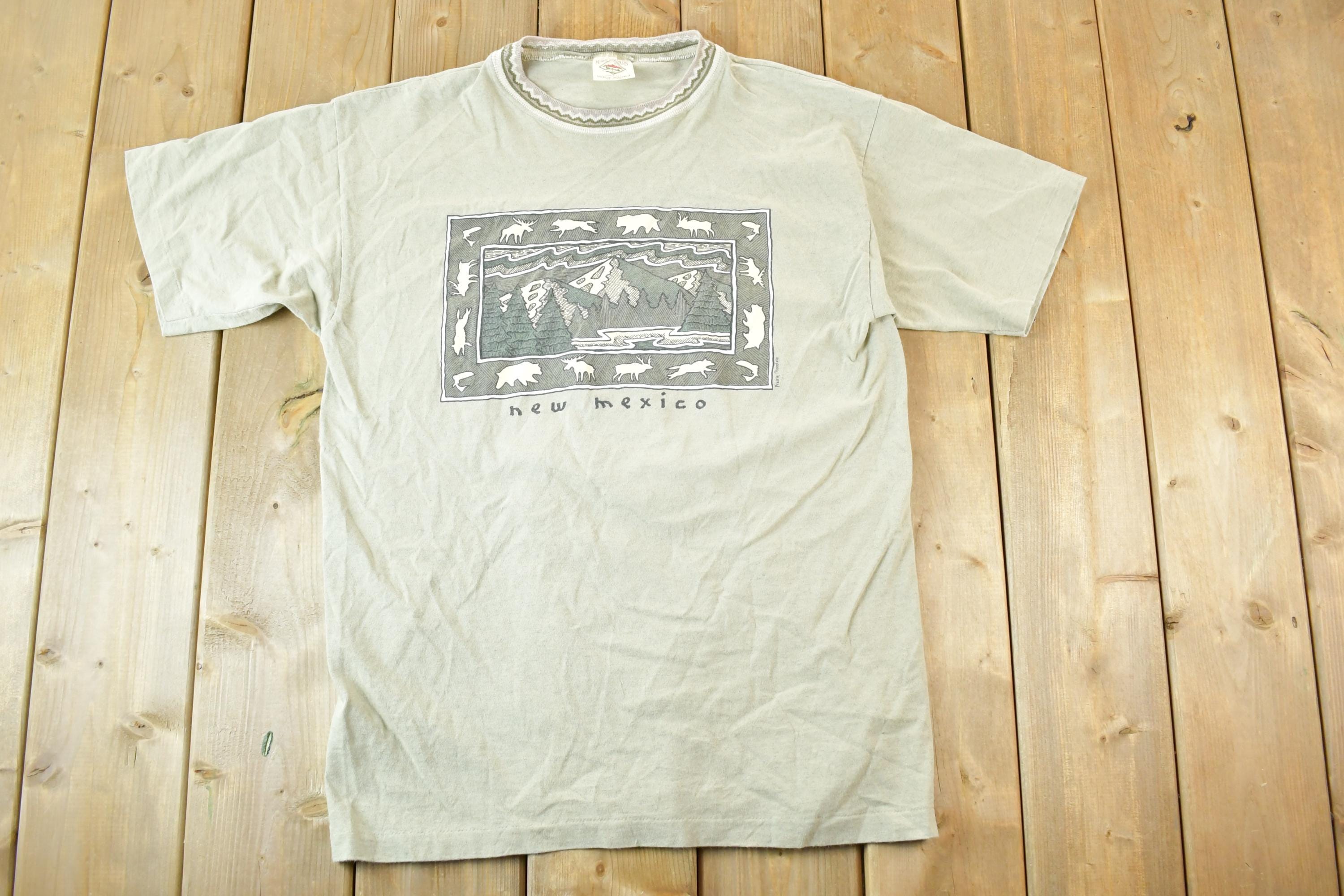 Vintage 1990s New Mexico Prairie Mountain Souvenir T-Shirt Mens L