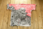 Vintage 1990s All Over Print Skull Pile And Spider Web T-Shirt