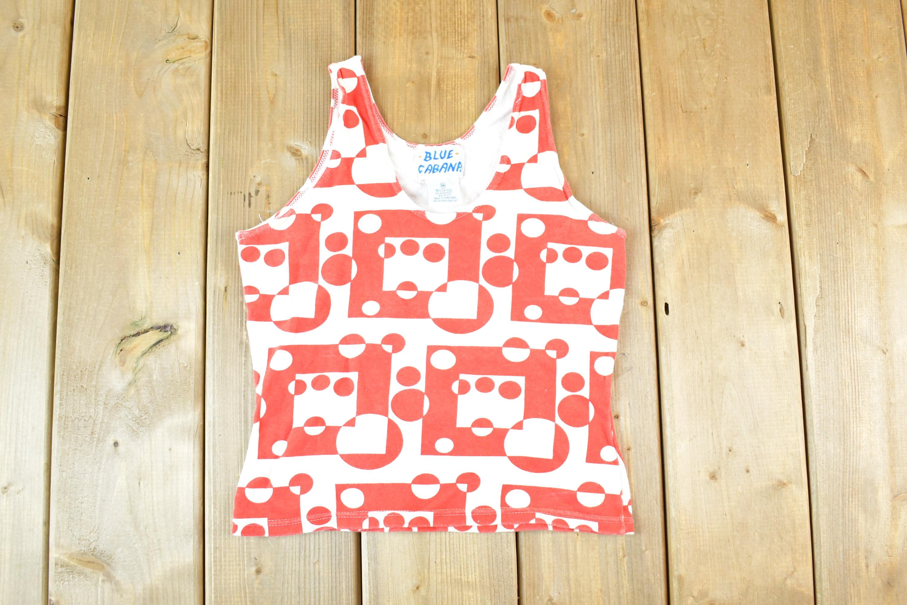 Vintage 1970s Blue Cabana Souvenir Tank Top Women's XS