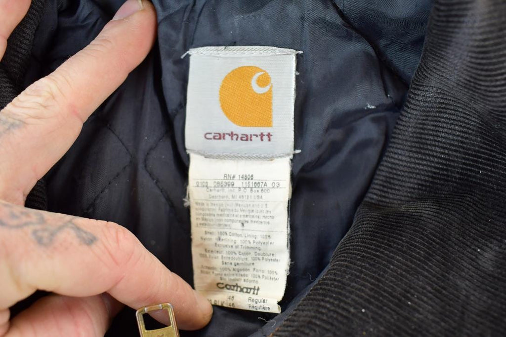 Vintage 1990s Distressed Carhartt Heavy Duty Olive Jacket Made In USA