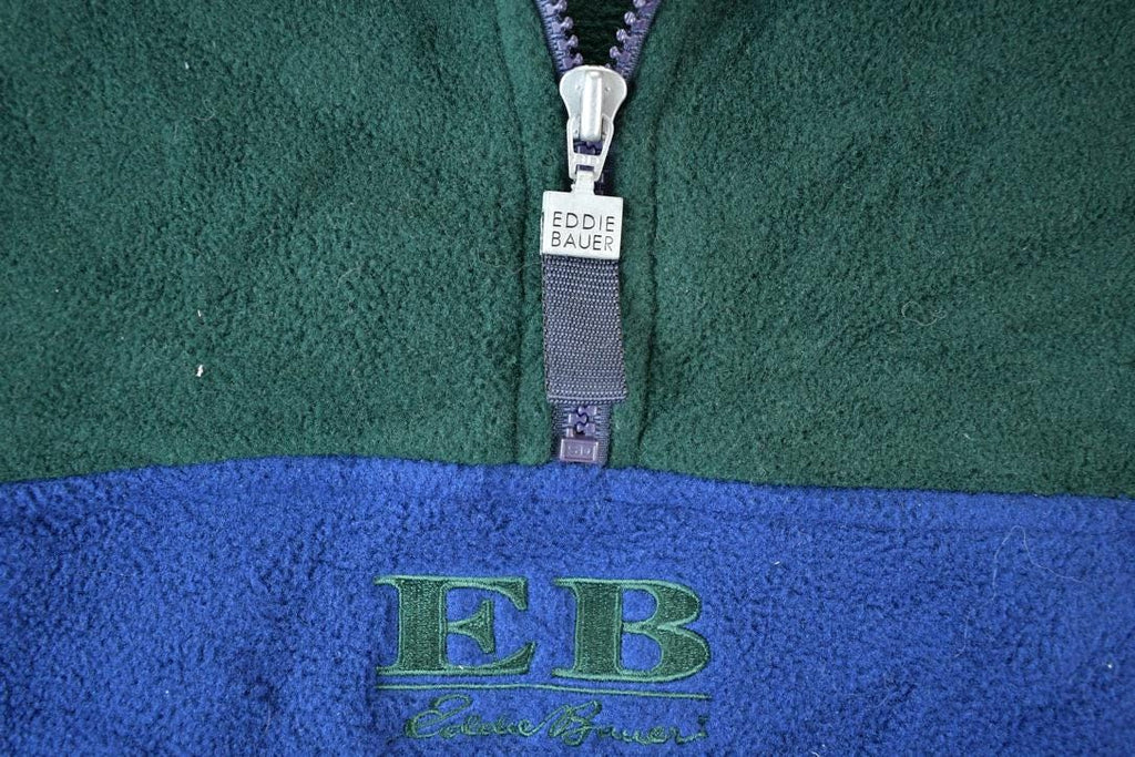 Vintage 1990s Eddie Bauer Fleece Outdoorsman Hoodie Sweater  90s Sweater  Streetwear  Hiking  Fleece Zip up