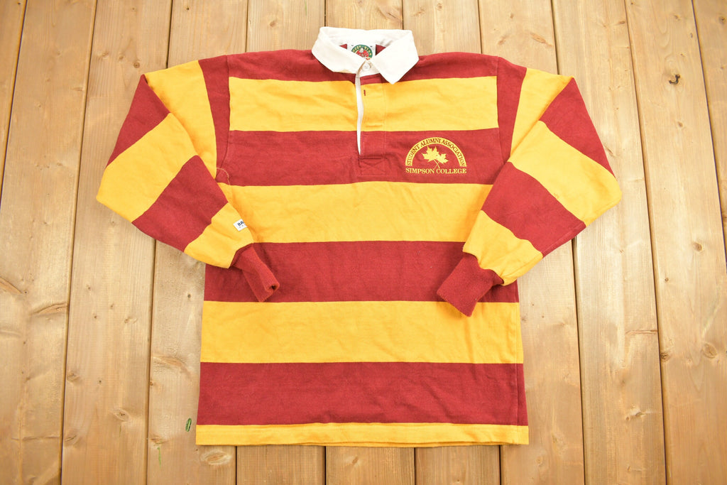 Vintage 1990s Simpson College Rugby Barbarian Collared Sweatshirt