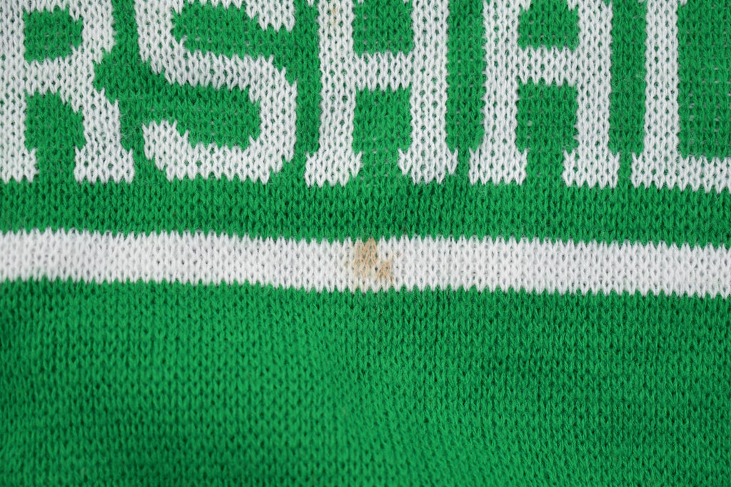 Vintage 1990s Marshall Spellout Varsity Knit Crewneck Sweater - Medium