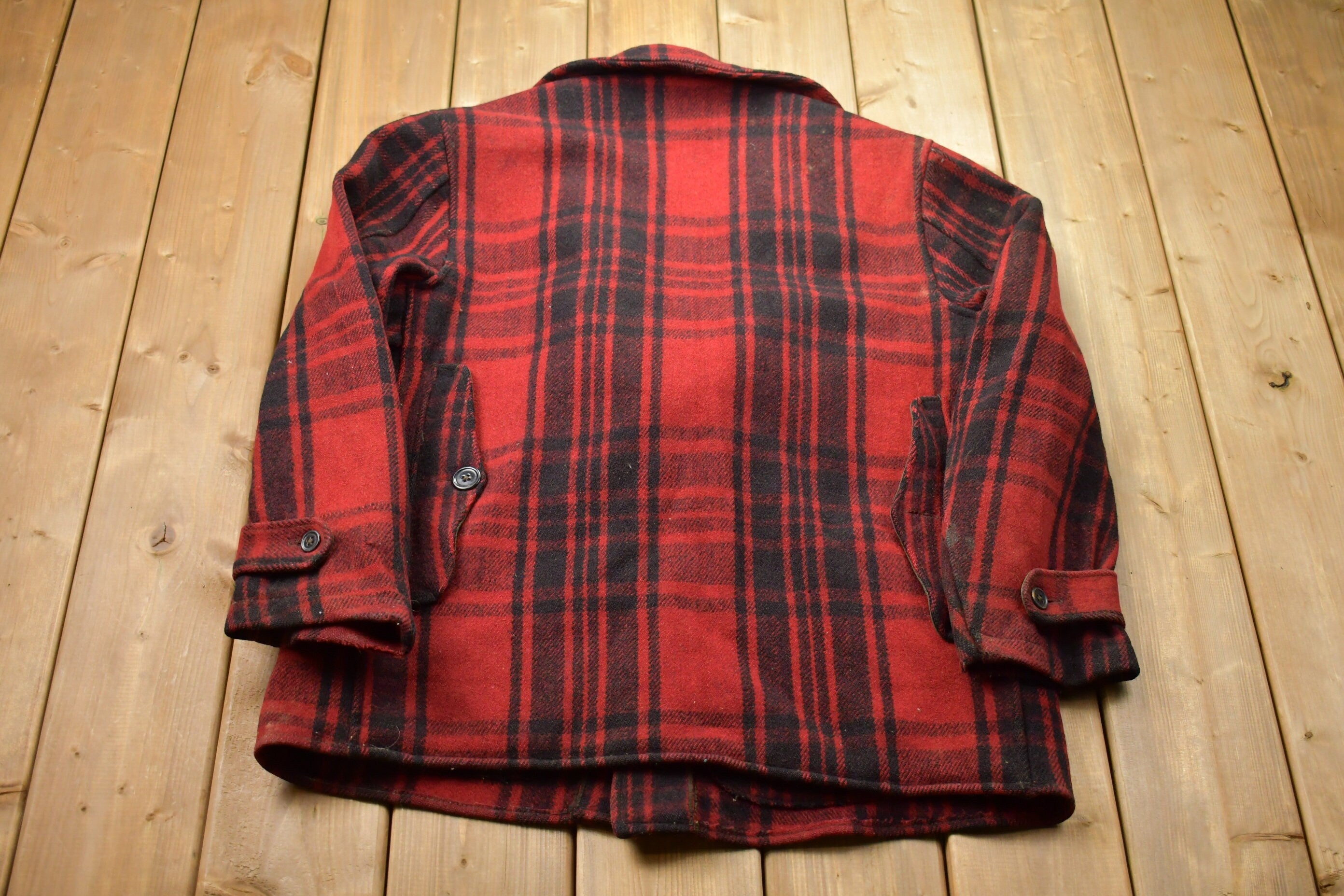 Vintage 1980s Buffalo Plaid Wool Jacket