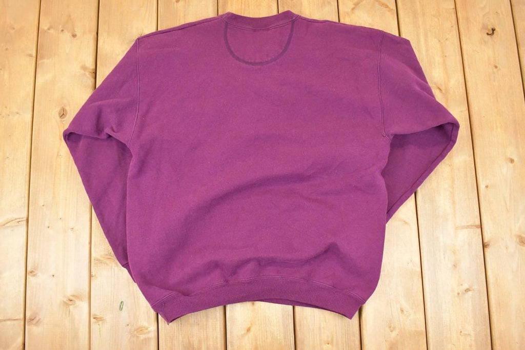 Vintage 1990s Hanes Premium Heavyweight Sweats Purple Blank Crewneck Sweatshirt Mens L