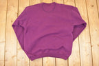 Vintage 1990s Hanes Premium Heavyweight Sweats Purple Blank Crewneck Sweatshirt Mens L