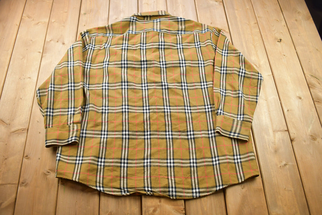 Vintage 1990s Plaid Flannel Button Up Shirt