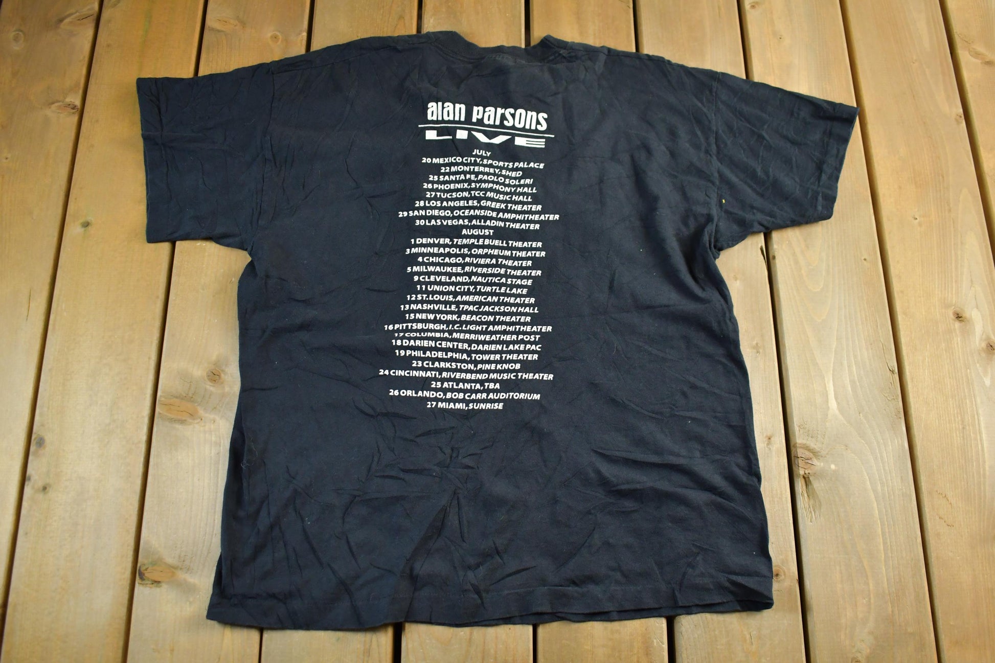 Vintage 1995 Alan Parsons Live Tour Band T-Shirt Men's XL