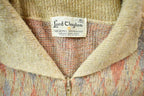 Vintage 1970s Lord Clayton Fill Zip Knit Collared Sweater