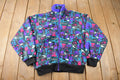 Vintage 1990s Cabin Creek All Over Print Zip Up Fleece Sweater Size S