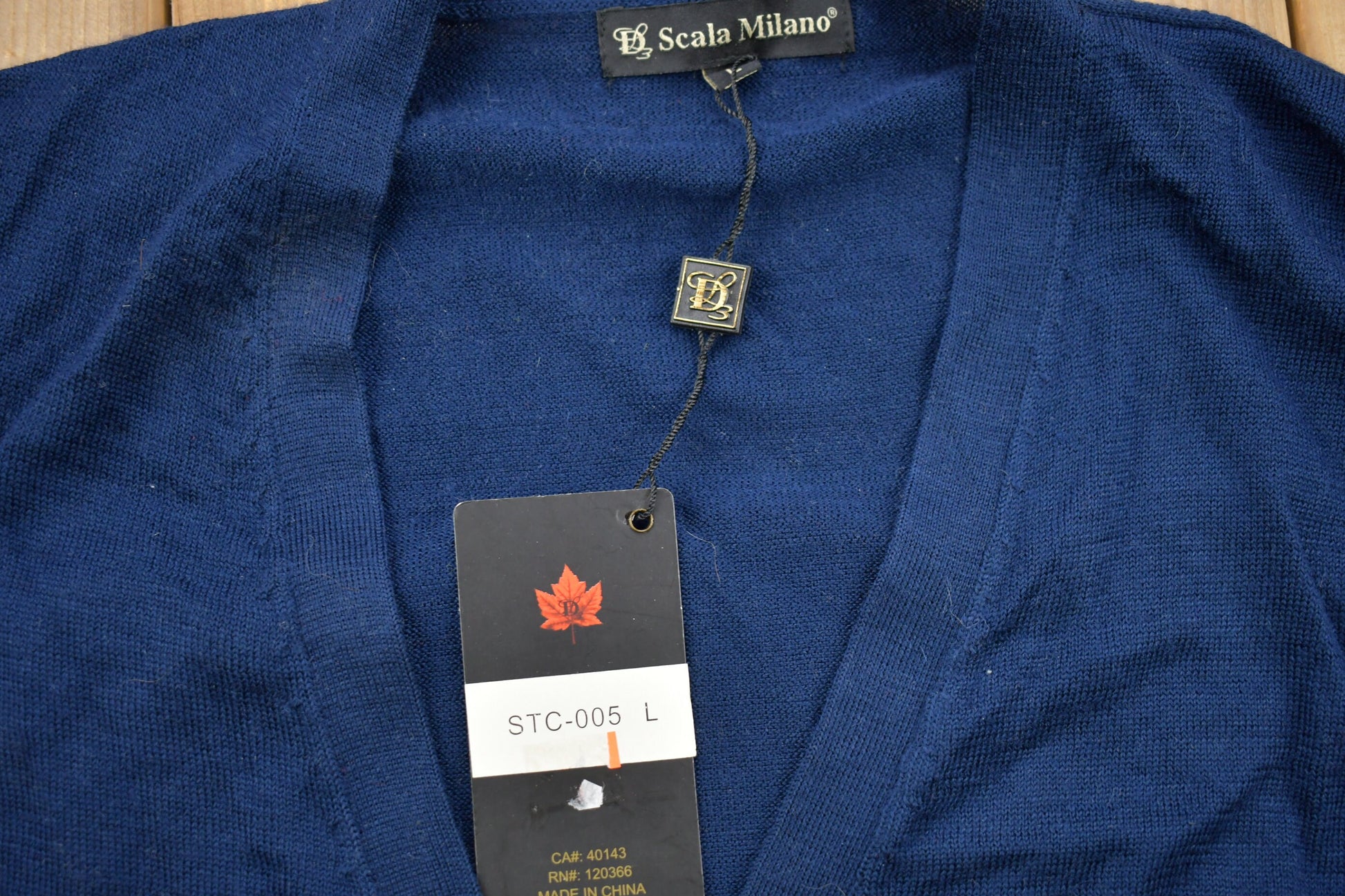 Vintage 1990s Blue Scala Milano Knitted Cardigan Sweater