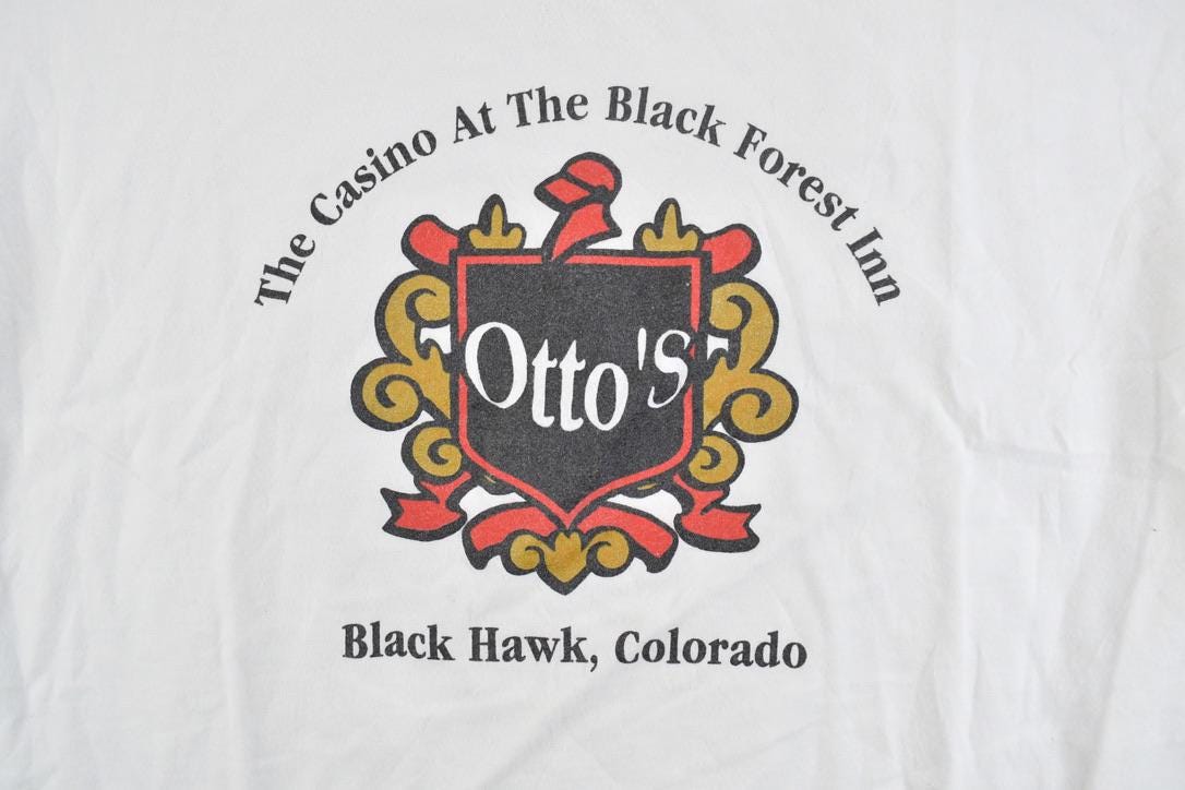 Vintage 1990s Otto's Black Hawk Colorado Souvenir T-Shirt