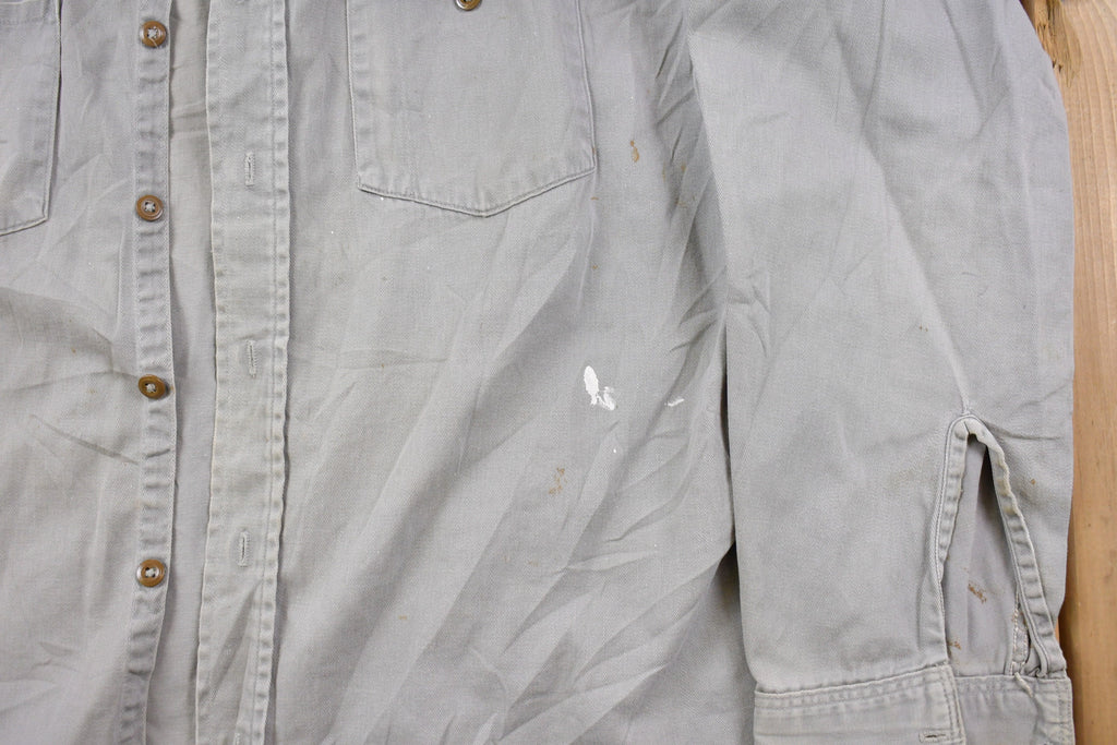 Vintage 1990s Key Imperial Paint Splatter Button Up Shirt