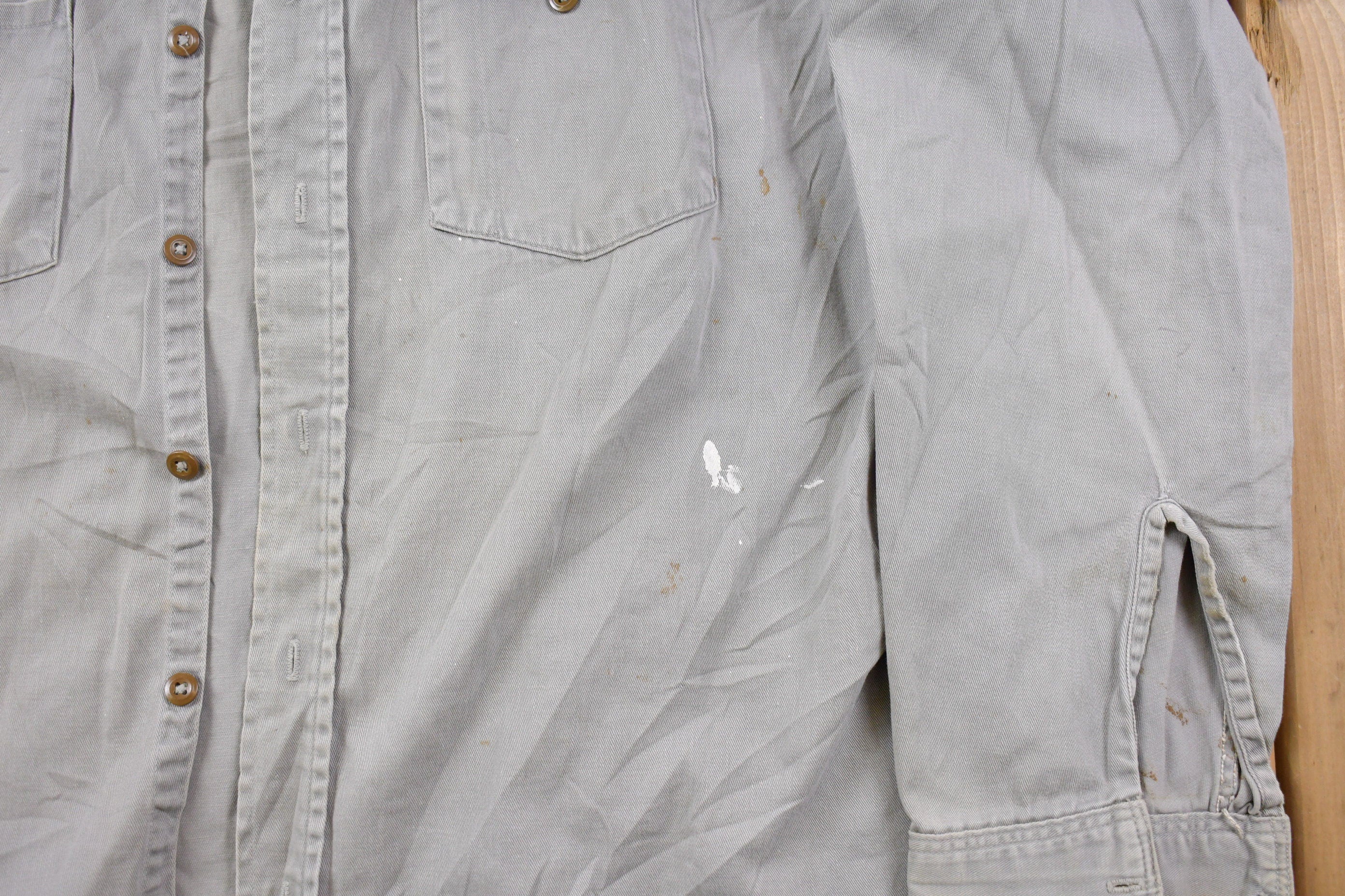Vintage 1990s Key Imperial Paint Splatter Button Up Shirt