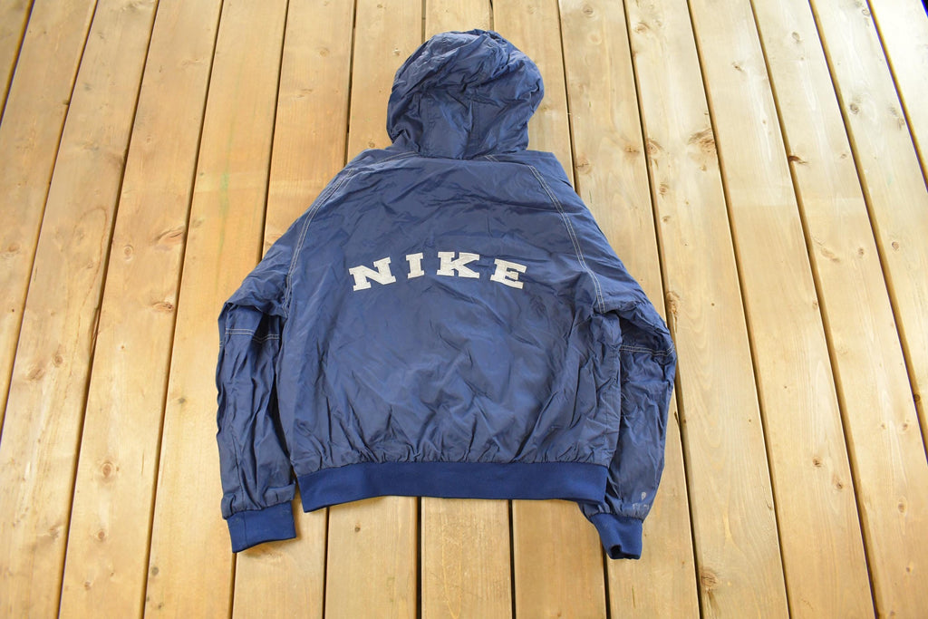 Vintage 1990s Nike Mini Swoosh Hooded Windbreaker Jacket Men's Large