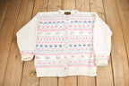Vintage 1989 Eddie Bauer Striped Knit Cardigan Sweater /