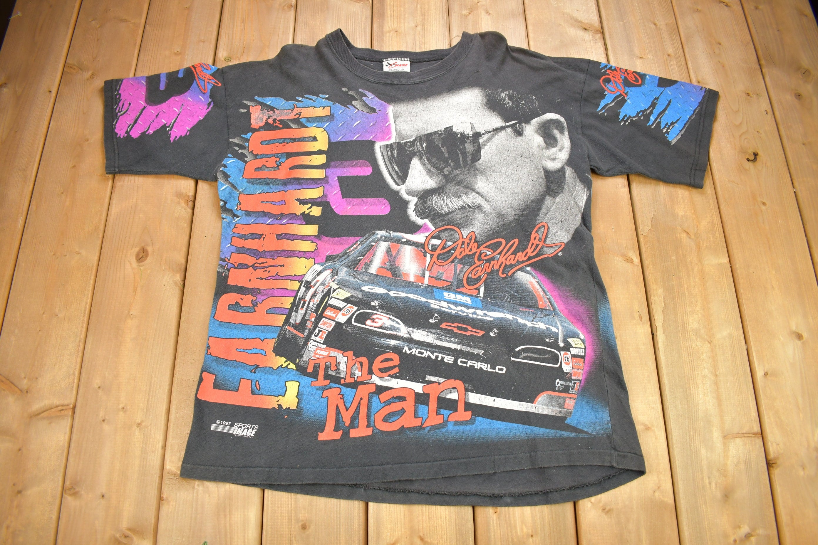 Vintage 1997 Dale Earnhardt NASCAR All Over Print T-Shirt