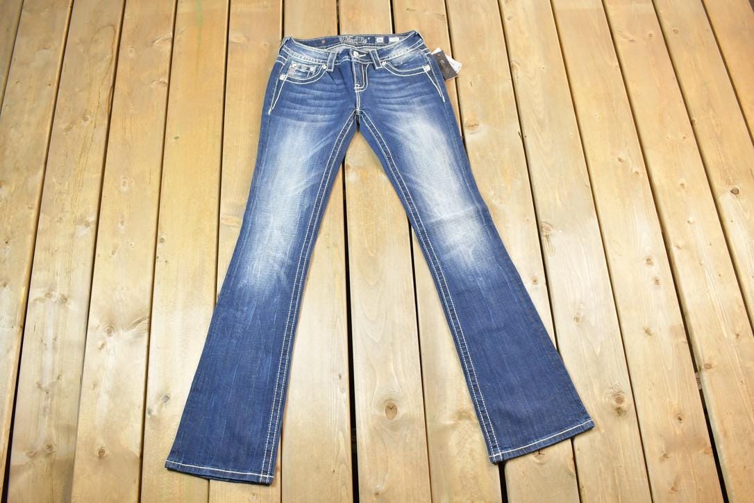 Vintage Y2K Miss Me Bedazzled Low Rise Jeans Size 26x31