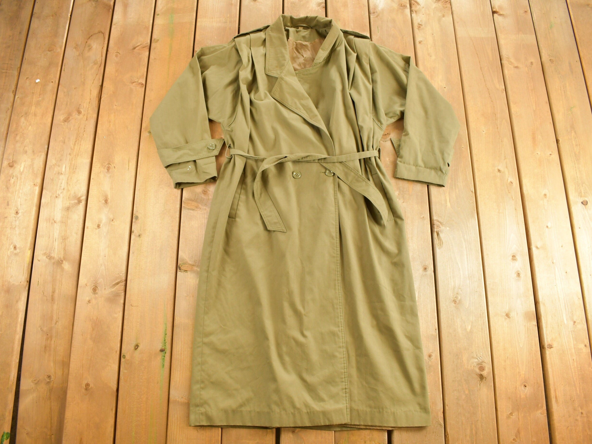 Vintage 1980s Beige Trench Coat