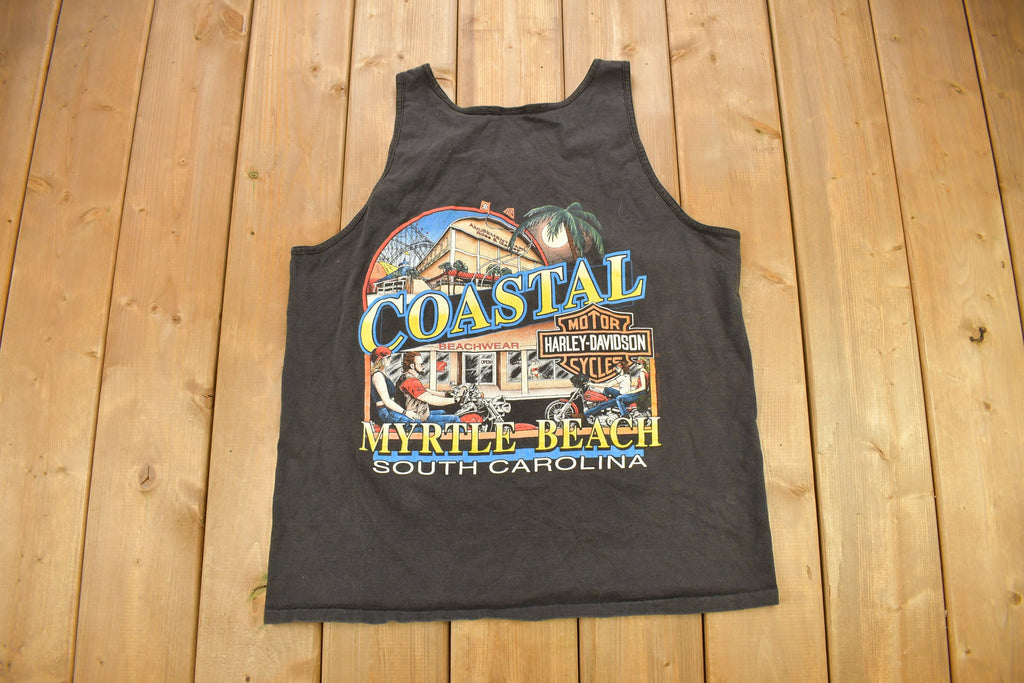 Vintage 1992 Coastal Harley Davidson Myrtle Beach South Carolina Graphic Tank Top