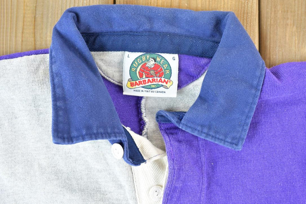 Vintage 1990s Barbarian Rugby Ivey Quarter Button Up Shirt