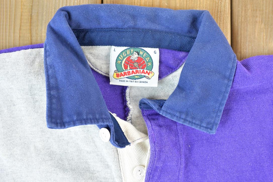 Vintage 1990s Barbarian Rugby Ivey Quarter Button Up Shirt