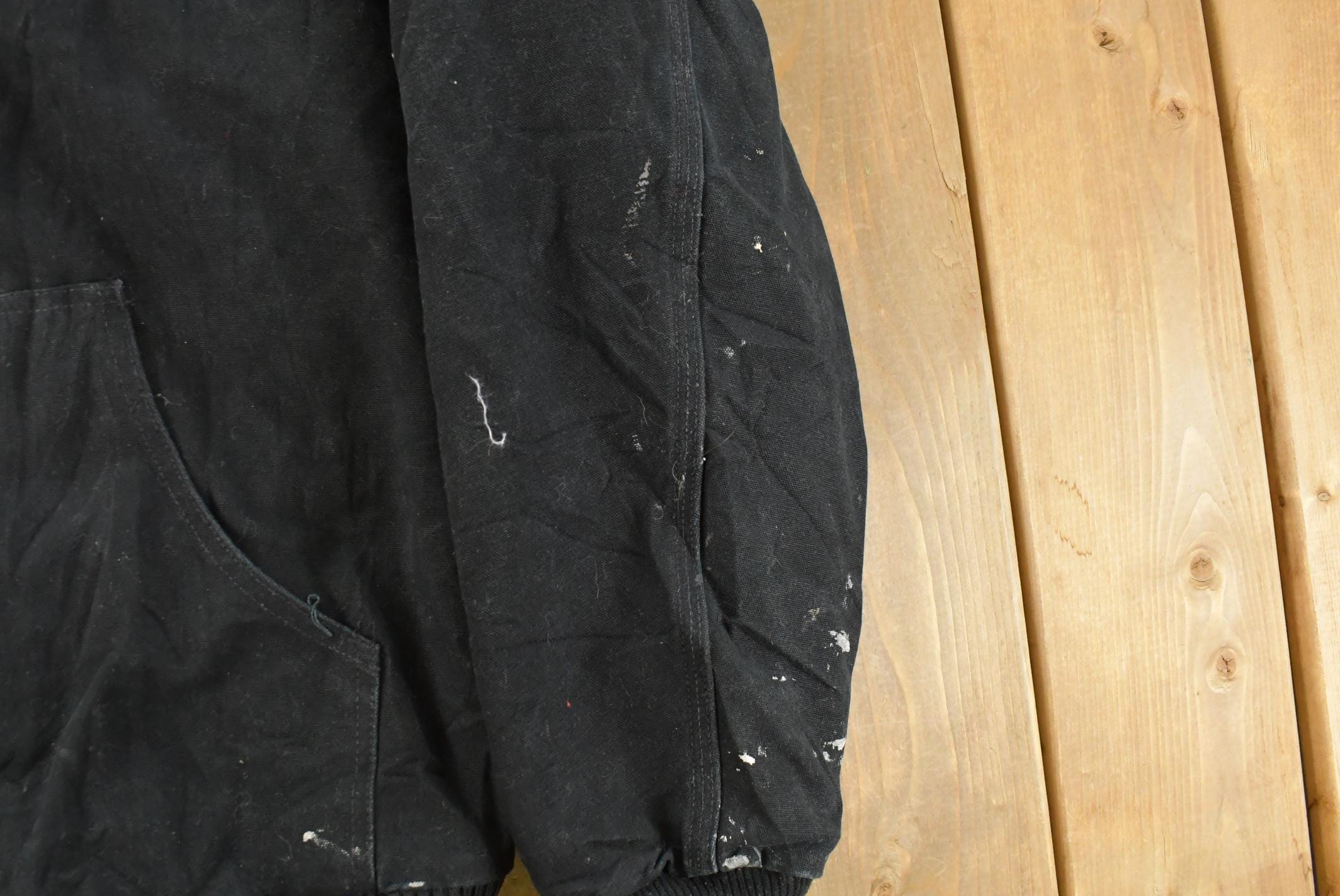 Vintage 1990s Carhartt Distressed Canvas Hooded Jacket Men's Large Tall