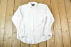 Vintage 1990s Ralph Lauren Pure White Button Up Shirt Men's L