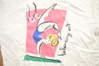 Vintage 1990s Balancing Beam Gymnastics Themed Graphic T Shirt