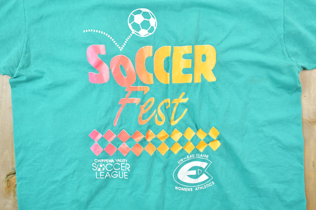 Vintage 1990s Chippewa Valley Soccer League Soccer Fest Souvenir T-Shirt