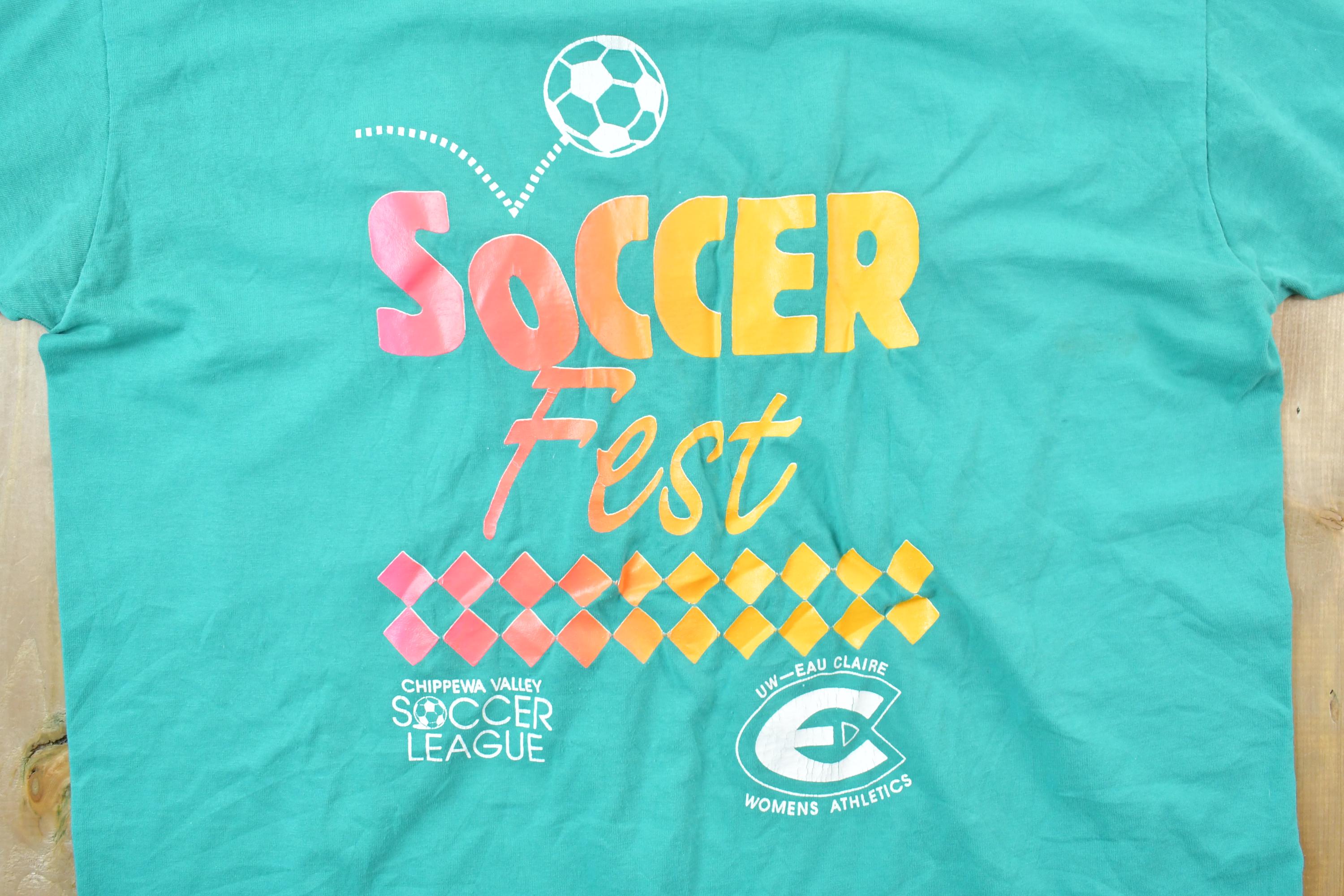 Vintage 1990s Chippewa Valley Soccer League Soccer Fest Souvenir T-Shirt