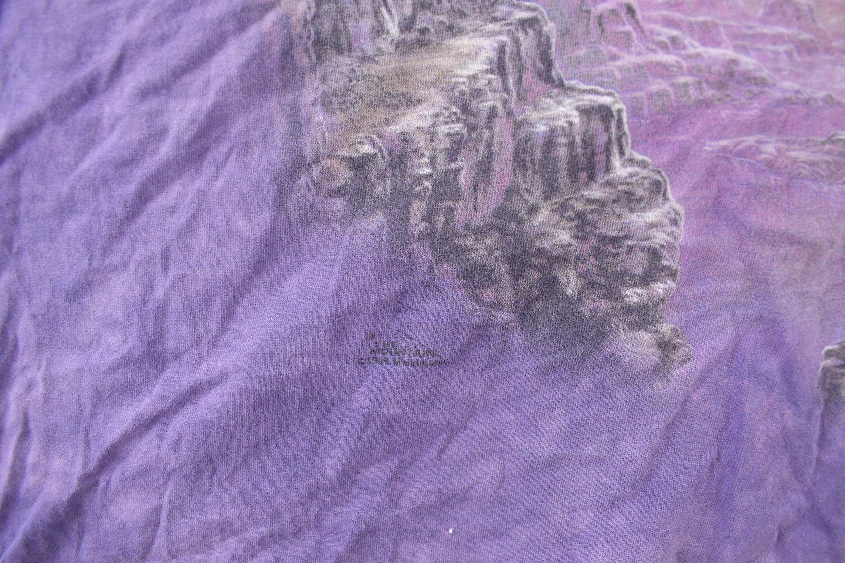 Vintage 1990s The Mountain Native Wolf Theme Tie Dye T-Shirt Men's 2XL