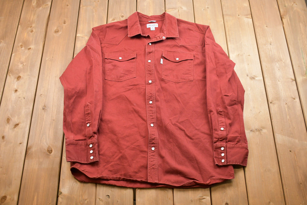 Vintage 1990s Carhartt Double Pocket Button Up Shirt