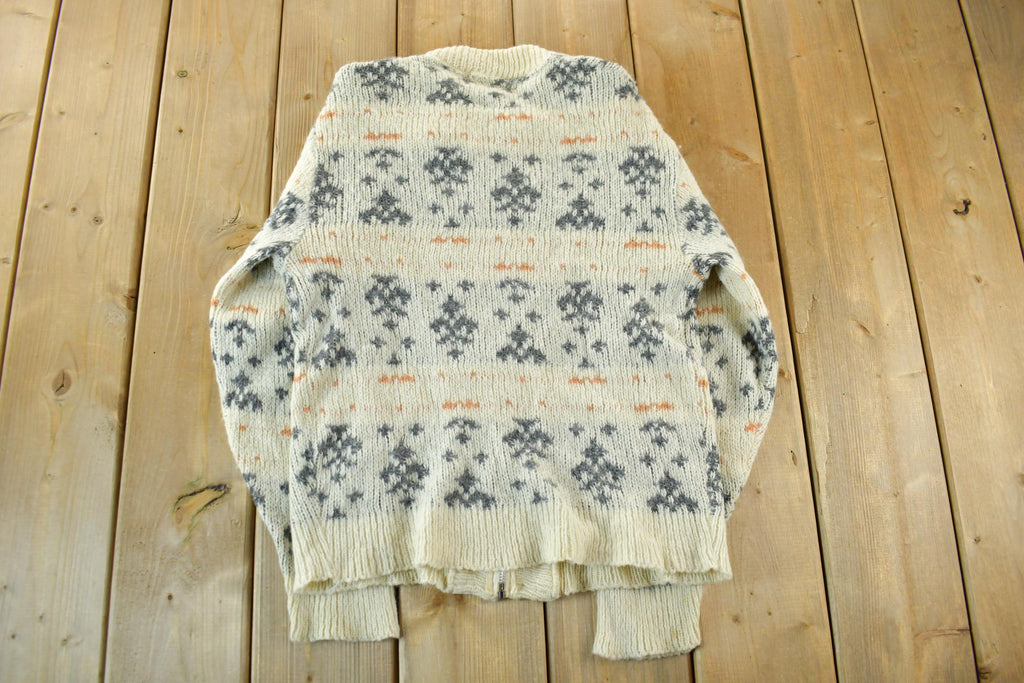 Vintage 1960s Pilgrim Sears Roebuck Wool Knit Zip Up Sweater