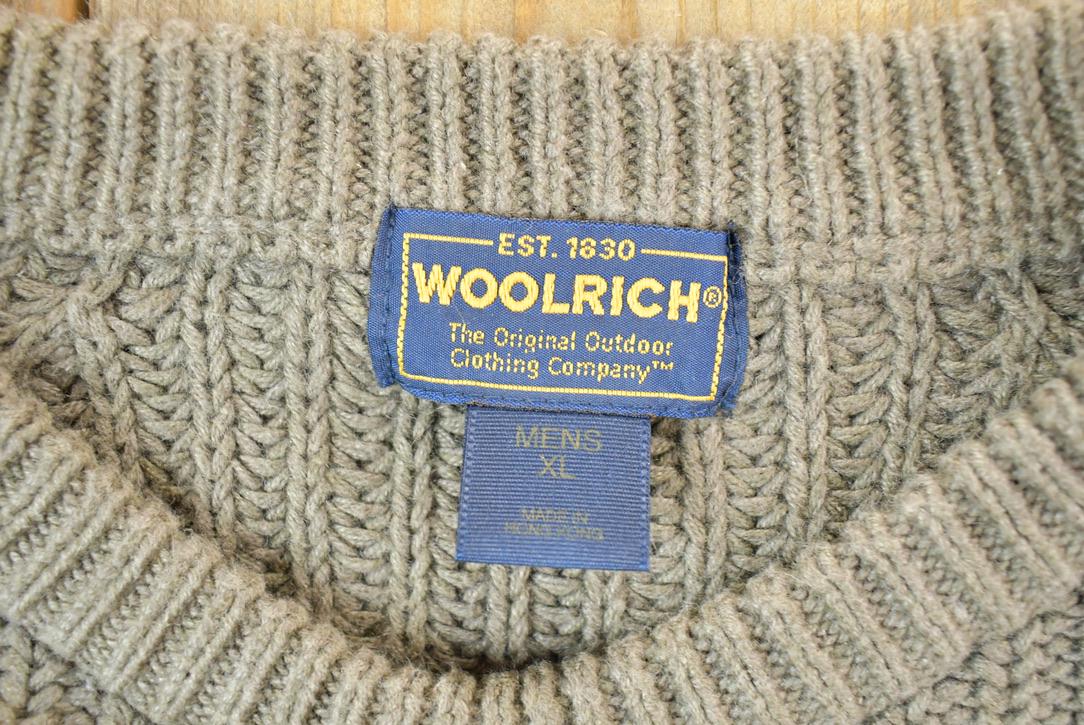 Vintage 1990s Woolrich Colour Block Horizontal Striped Knit Crewneck Sweater