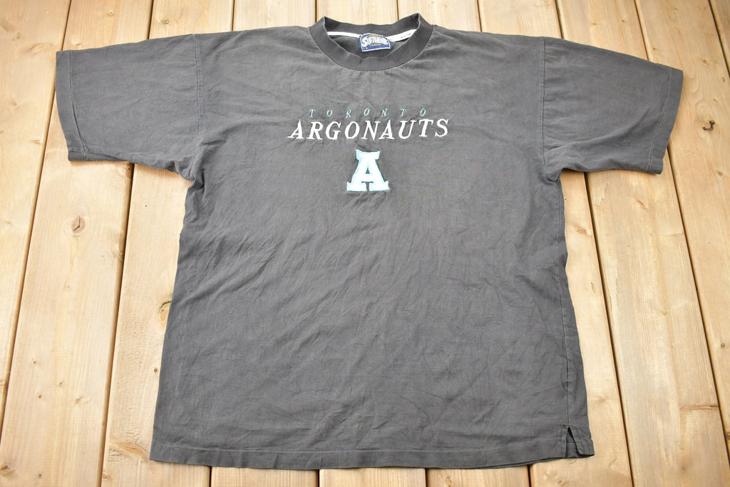 Vintage 1990s Toronto Argos Embroidered Graphic T-Shirt  CFL Tee  Americana  Sportswear  Athletic  Faded  Fan Gear  CFL  Football