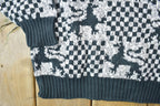 Vintage 1990s Dragon Pattern Knit Collared Sweater  90s Crewneck  Made In USA  Preppy Knit