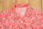Vintage 1970s Red Paisley Button Up Shirt