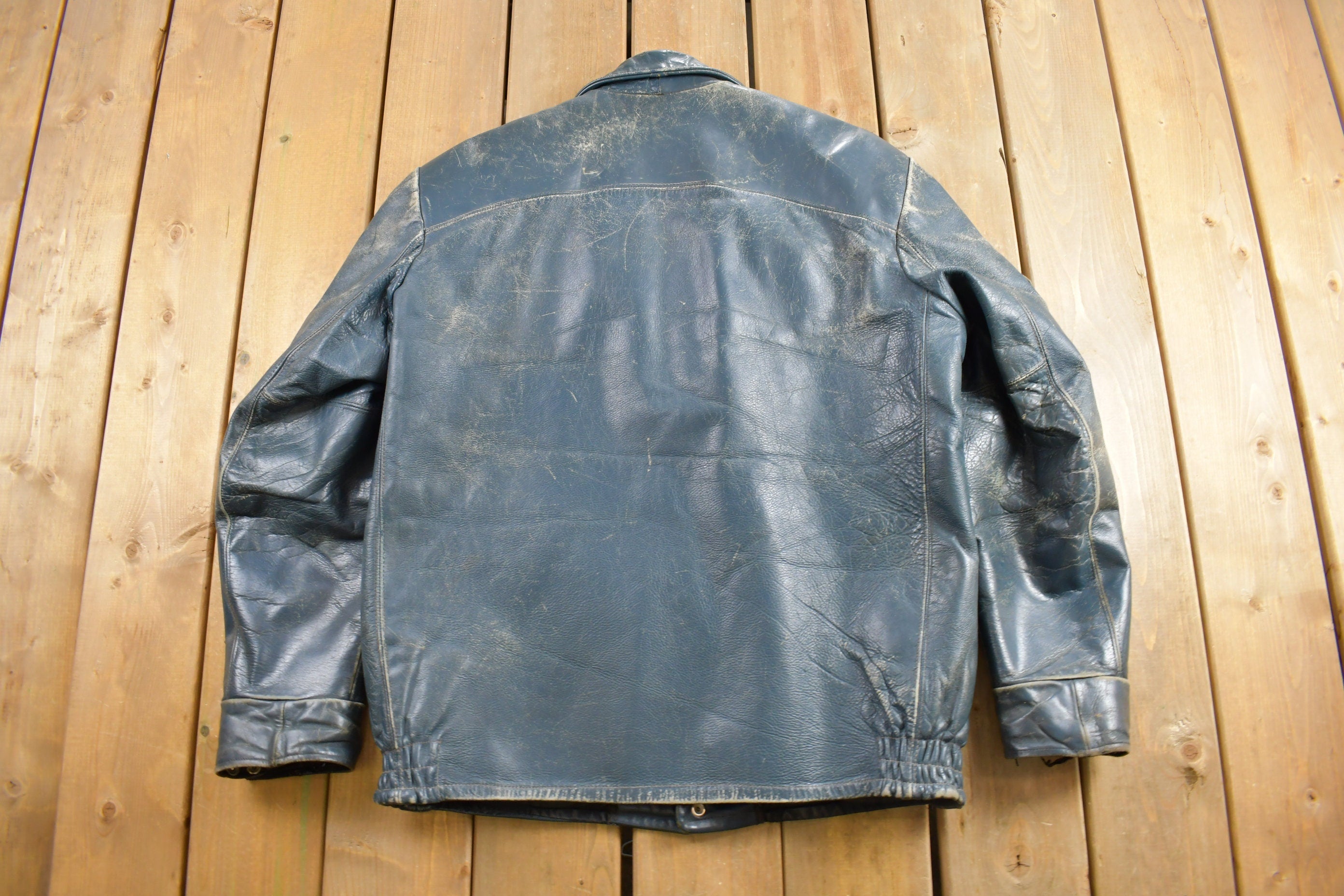 Vintage 1980s Molsons Maintenance Barrie Leather Jacket